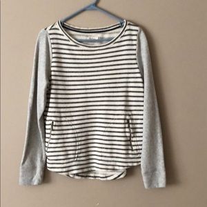 Lou & grey chalk stripe zip pocket pullover